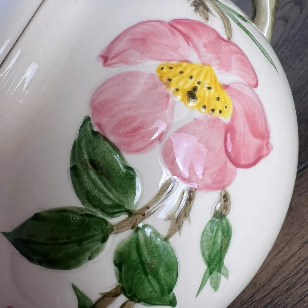 VTG 1940-47 Franciscan Desert Rose Teapot with Lid California USA Signed 4 Cup